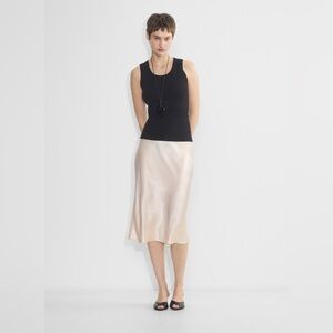 BABATON Aritzia Slip Satin Midi Skirt Denude Size‎ 0